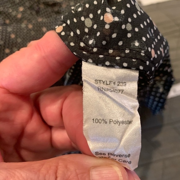 CAbi Black Swiss Dot Sheer Top Style #239 Sz S - Picture 10 of 10